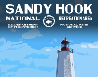 Sandy Hook National Recreation Area WPA-style Travel Poster