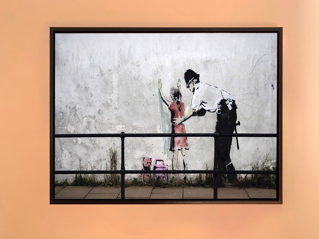 Policeman Searching Girl Wall Art Banksy Graffiti Paintings Etsy