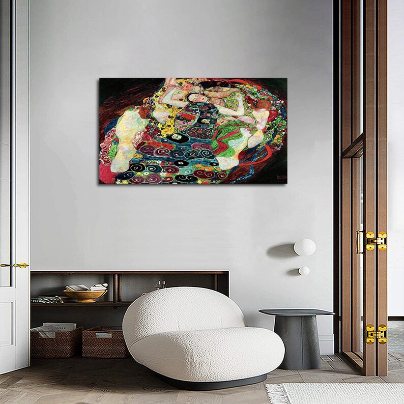 Gustav Klimt Wall Art Klimt the Maiden Framed Canvas Art Etsy