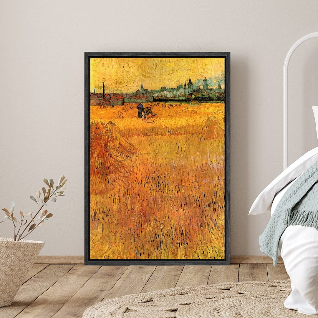 Vincent Van Gogh Wall Art Van Gogh Arles View From the Wheatfields Paintings Framed Canvas Art