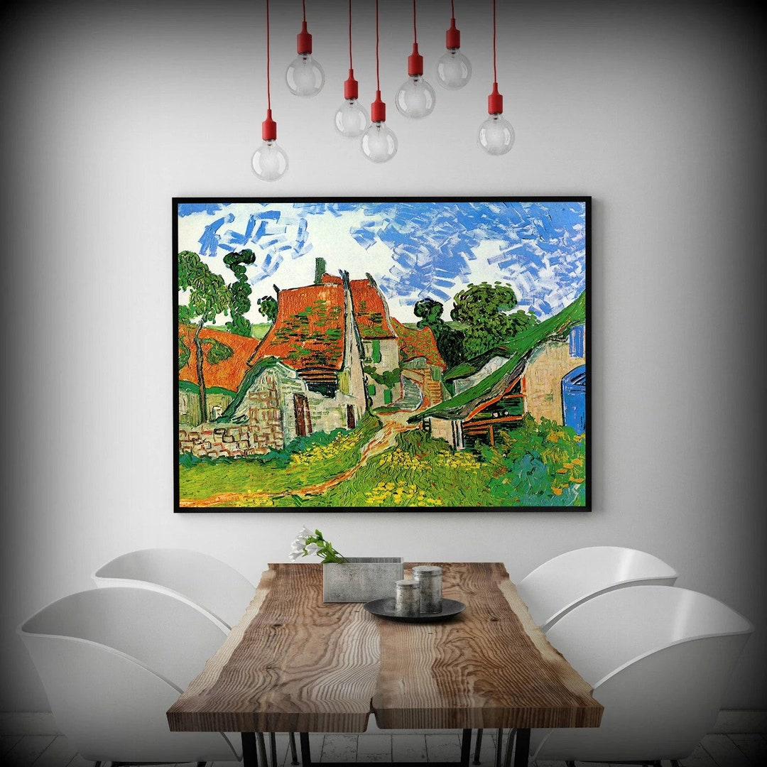 Vincent Van Gogh Wall Art Village Street in Auvers Paintings Framed Van Gogh Canvas Art Etsy
