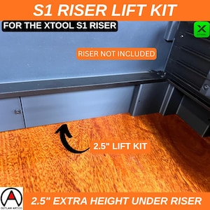 XTool S1 Riser Lift Kit – 2.5" Extra Height, 3D Printed 画像 5