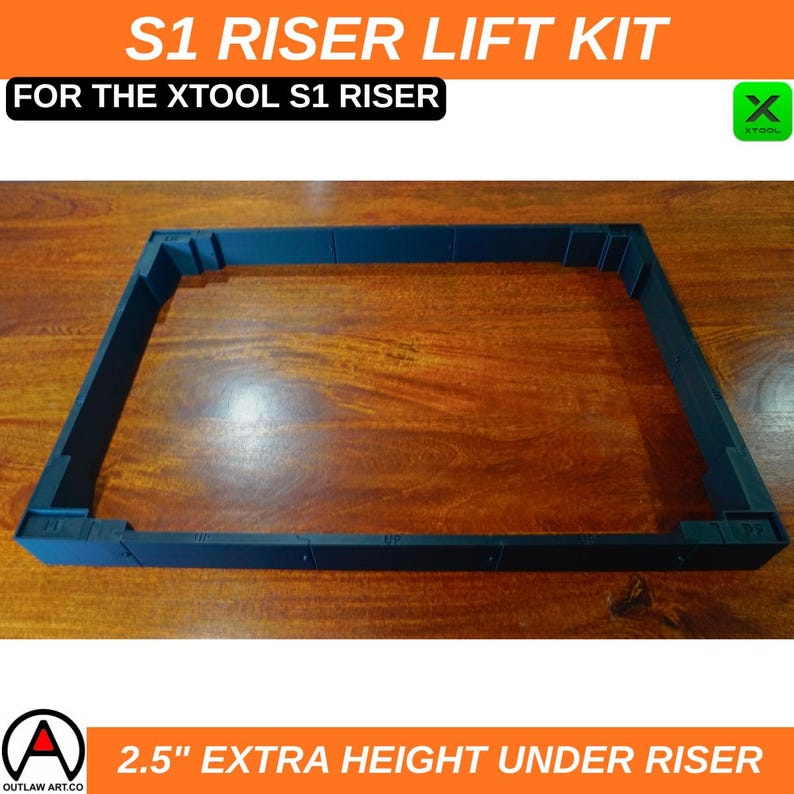 XTool S1 Riser Lift Kit – 2.5" Extra Height, 3D Printed 画像 6