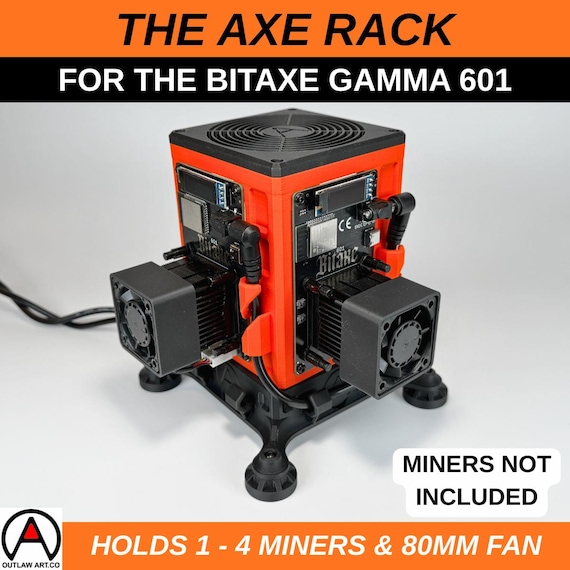 THE AXE RACK - Bitaxe Gamma 601 Crypto Bitcoin Miner Cooling Enclosure