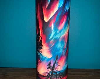 neon northern lights tumbler