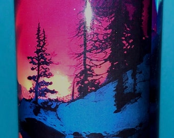 neon northern lights tumbler