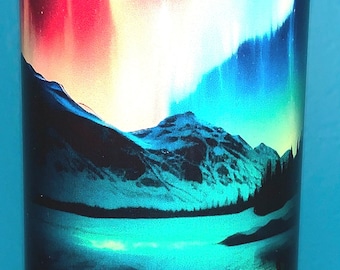 neon northern lights tumbler