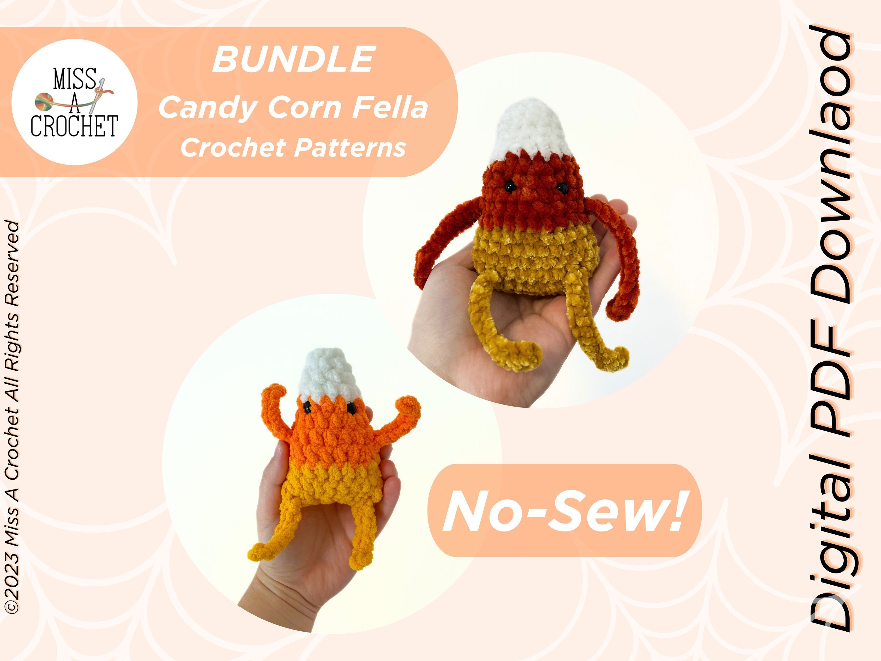 39 Candy Corn Crochet Patterns to Sweeten Your Autumn Decor 8 No-Sew Candy Corn Fella Crochet Pattern Bundle (Digital )