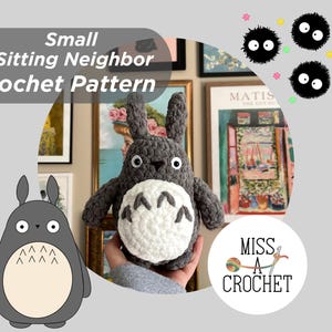 PATTERN Small Sitting Neighbor Totoro Crochet Amigurumi Pattern PDF Digital