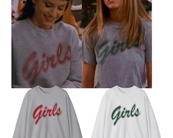 女の子用シャツ、女の子用スウェットシャツ - 友達シャツ - 女の子用シャツ、モニカとレイチェル、友達スウェットシャツ、着心地が良い、懐かしい、彼女への贈り物、親友