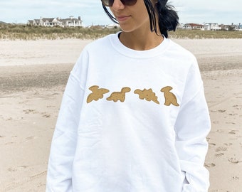 Dino Nuggets Hoodie | Geschenk | Chicken Nugget | Ästhetik | Sweatshirt | Pullover | Pullover | nostalgisch | Kindheit | Unikat | süß