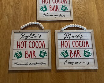 Hot cocoa bar sign - customizable winter and Christmas decor