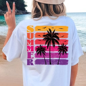 Verano SVG/png, Palmeras y Atardecer Png, Verano Playa Png, Descarga de Diseño, Diseño de Camiseta de Verano, Impresión o Sublimación, Descarga Digital
