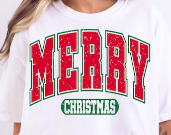 Wesołych Świąt SVG PNG, Boże Narodzenie svg png, Wesołych projektów sublimacji Varsity do pobrania, Projekt koszulki świątecznej Svg, Retro Boże Narodzenie Svg