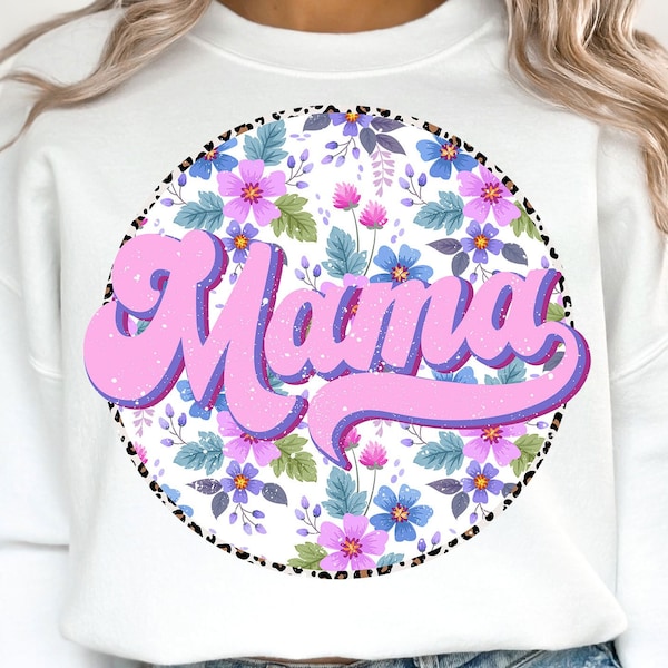 Floral Mama PNG, Retro Mama Png, Mama Png, Groovy Boho Sublimation, Png, Mom Png, Mama Shirt Design, Mother's Day Png, Sublimation Designs