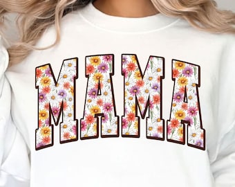 Floral Mama PNG, Retro Mama Png, Mama Png, Sublimación Boho Groovy, Png, Mamá Png, Diseño de camisa de mamá, Png del Día de la Madre, Diseños de sublimación