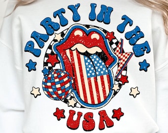 Party in The Usa PNG, 4th of July Png, Fourth Of July Png, USA Png, America png, Retro 4th of July, Independence Day, Sublimation Designs