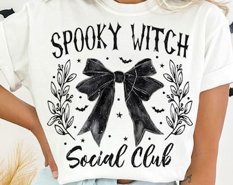 Spooky Witch Social Club Png, Coquette Halloween Png, Halloween png, Retro Halloween png, Spooky Season Png, Witch Png, Sublimation Designs