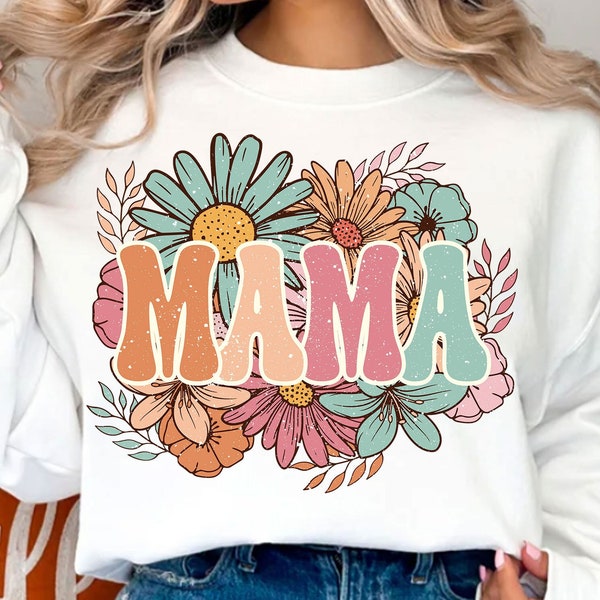 Floral Mama PNG Sublimation Download, Mama Png, Mama Flower Png, Mama Sublimation, Retro Mama Png, Mother's Day Png, Sublimation Designs