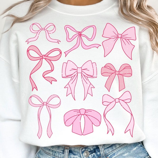 Coquette Pink Bows SVG PNG, Trendy Cherry Png, Pink Bow Coquette, Aesthetic Png, Girlie Png, Coquette shirt design, Sublimation Designs