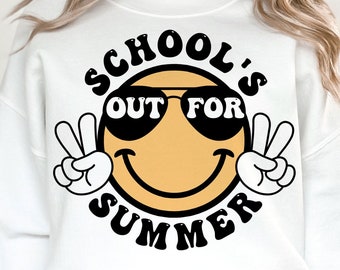 La scuola è fuori per l'estate in formato SVG, Insegnante Estate in formato SVG, Ultimo giorno di scuola in formato SVG, Ciao Estate in formato SVG, Pausa estiva in formato SVG, Camicia per le vacanze estive dell'insegnante