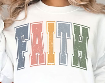 Faith Svg, Faith Png, Easter Svg, Easter Png, Christian Svg Png, Retro Easter Svg Png, Faith Varsity Svg Png, Cut File, Sublimation Design