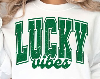 Lucky Vibes SVG, St Patrick's Day Svg, St Patricks, Clover Svg, Lucky Shamrock Svg, St Patrick's Day Sublimation Designs, Digital Download
