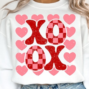 Rétro XoXo SVG PNG, Chemise de la Saint-Valentin, Saint-Valentin Groovy, Love Svg, Saint-Valentin Svg, Valentine Svg, Valentine Sublimation Design