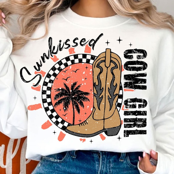 Sunkissed Cowgirl PNG, Summer Png, Western summer png, Cowgirl png, Western png, Retro Summer Png, Trendy summer Png, Summer Sublimation