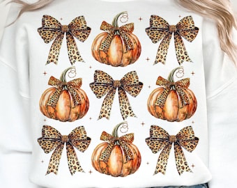 Leopard Pumpkin Coquette Png, Pumpkin Png, Retro Halloween png, Fall bow Png, Pumpkin girly png, Leopard Pumpkin Png, Pumpkin Spice Png