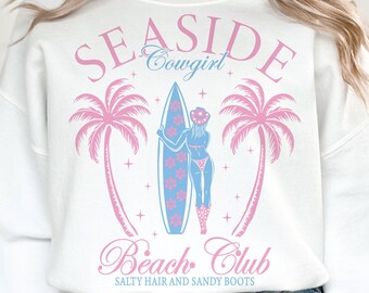 Cowgirl Beach Club png, Cowgirl Summer png, Social Club Retro Summer png, Beach png, Western Retro png, western summer png, summer hoodie
