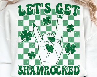 Lets Get Shamrocked SVG PNG, St Patricks Day Svg, Funny St Patricks, Retro St Patricks, Shamrock Svg, Sublimation Designs, Digital Download