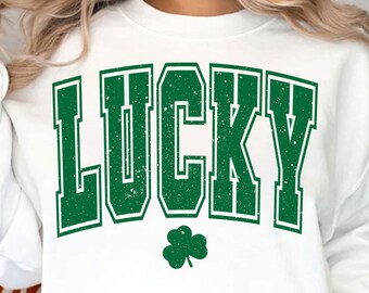 Lucky SVG, St Patrick's Day Svg, Retro St Patricks, Clover Svg, Lucky Shamrock Svg, St Patrick's Day Sublimation Designs, Digital Download