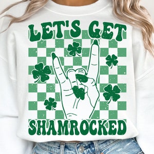 Lets Get Shamrocked SVG PNG, St Patricks Day Svg, Funny St Patricks, Retro St Patricks, Shamrock Svg, Sublimation Designs, Digital Download