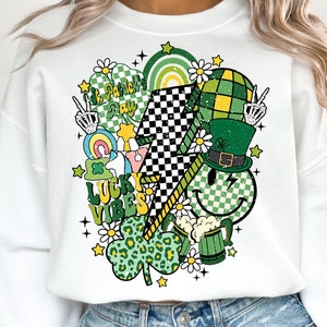 Retro St Patrick's Day Png, Saint Satricks Day, Lucky Sublimation, Clover Png, Shamrock Png, Png Sublimation Designs, Digital Download