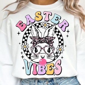 Retro Easter Bunny Png, Easter Vibes PNG, Easter png, Bunny png, Easter Digital Download, Happy Easter Day, Easter Gift Sublimation Design