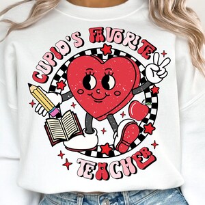 Cupid's Favorite Teacher PNG, Teacher Png, Valentine Teacher, Valentine Sublimation PNG, School, Heart, Valentine's Day, Digital Download
