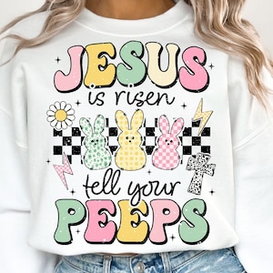 Jesus ressuscitou, diga aos seus amigos PNG, Páscoa Png, Cristão Png, Jesus Png, Coelhinho da Páscoa Png, Páscoa para impressão, Desenhos de sublimação de Páscoa