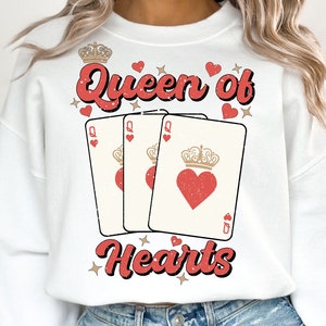 Queen of Hearts SVG, Valentines Day Shirt, Groovy valentines, Love Svg, Valentines Day Svg, Valentine Svg, Valentine Sublimation Design