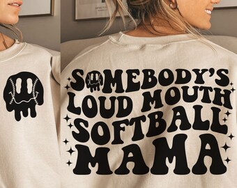Alguien es ruidoso BOCA Softbol Mama Melting Smile png/svg - delante y detrás, softbol mamá svg, softbol svg-png, Alguien es ruidoso