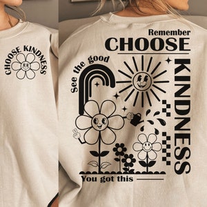 Choose Kindness SVG PNG, svg cut files for Cricut, Self love svg, Inspirational svg, Kindness svg, tshirt svg, boho svg, front pocket svg