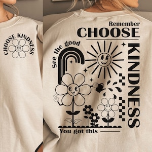 Elija Kindness SVG PNG, archivos de corte svg para Cricut, Self love svg, Inspirational svg, Kindness svg, camiseta svg, boho svg, bolsillo frontal svg