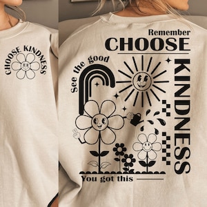 Choose Kindness SVG PNG, svg cut files for Cricut, Self love svg, Inspirational svg, Kindness svg, tshirt svg, boho svg, front pocket svg