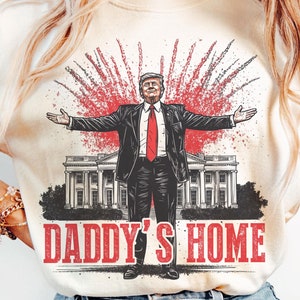 Daddys Home Casa Branca Rosa Trump 2024, MAGA Apoiador Eleição 2024 Gráfico PNG, Trump Digital Download, Donald Preppy Edgy Png 2024