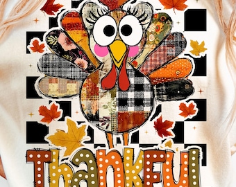 Thankful Turkey PNG, Thanksgiving Gobble Coquette PNG, Fall PNG, Faux Glitter Png, Trendy Png, Girly Fall Png, Autumn Png, Thanksgiving Png