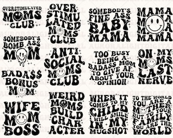 Mama svg, retro mama svg, mom svg, boho mama svg, groovy svg, mama wavy text svg, mama png, overstimulated mom svg, moms club svg trendy svg