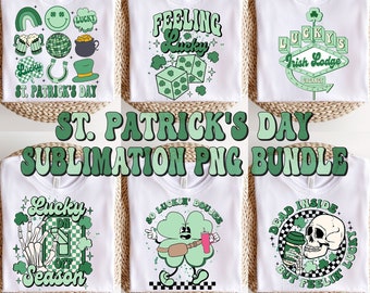 Retro St Patrick Png Bundle, Retro St Patrick Png, Happy Patrick's Day, St Patricks Day Png, St Patricks Png, irish day png, lucky vibes png