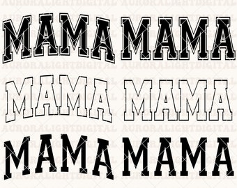 MAMA Varsity gewölbt SVG, Mama png , Mama svg, Mama svg png, Mama svg Datei, Mama svg uni, Mama svg Gepard, Silhouette svg