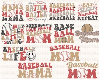 Baseball Mom SVG Bundle, Retro Baseball SVG, Momlife Svg, Baseball Mama Svg, Baseball Mom Svg, Mother's Day Svg, Gift for Mom Svg Png