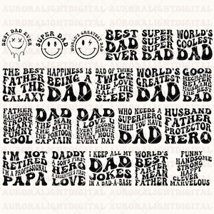 Pacote Retro Dad Svg, Pacote Svg do Dia dos Pais, Dad Quotes Svg, Png Clipart,pai pacote svg, pacote svg presente do pai, citações do pai svg, ditos do pai
